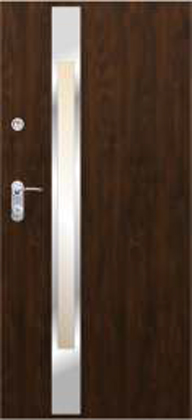 Drzwi zewnętrzne Delta Royal 84S z lakierowanym profilowym ramieniem i paskiem INOX