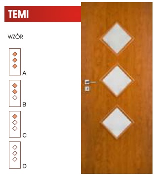 Drzwi wewnętrzne VERTIM Temi wzory A, B, C, D - widok 1