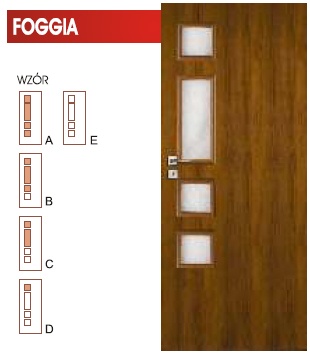 Drzwi wewnetrzne Vertim Foggia wzor A, B, C, D, E - widok ogólny
