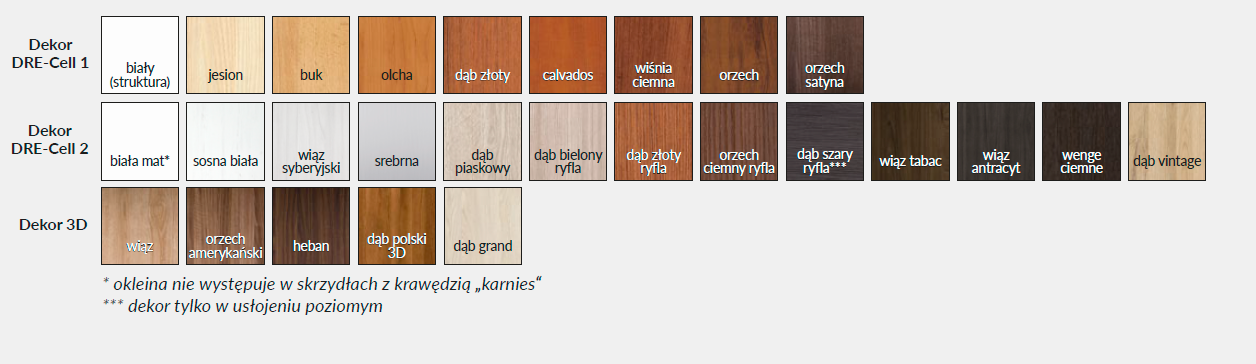 Kolory drzwi wewnętrznych DRE DECO 10